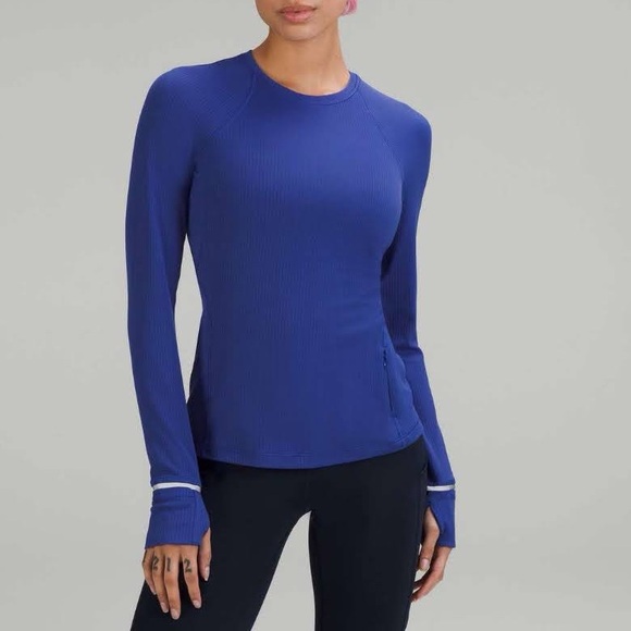 Lululemon | It’s Rulu Run Ribbed LS Shirt | Sz 0 | Psychic Blue | EUC - Picture 1 of 11